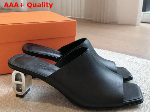 Hermes Iconique 60 Sandal in Black Calfskin Replica