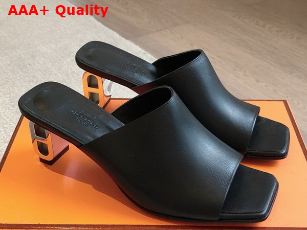 Hermes Iconique 60 Sandal in Black Calfskin Replica