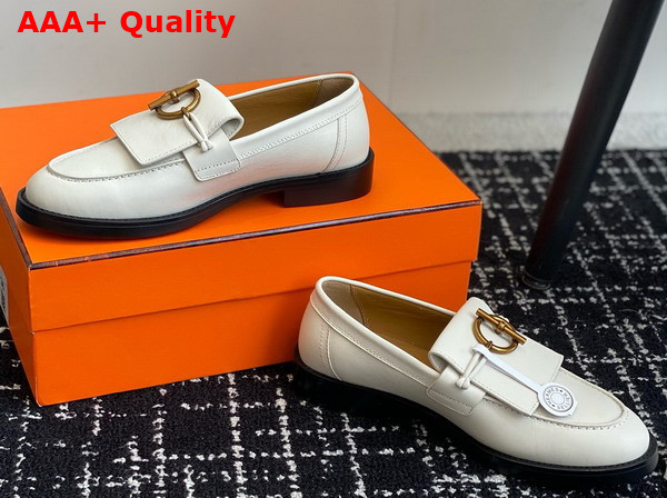 Hermes Impact Loafer Blanc De Paris Calfskin Replica