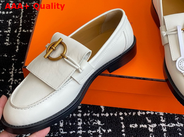 Hermes Impact Loafer Blanc De Paris Calfskin Replica