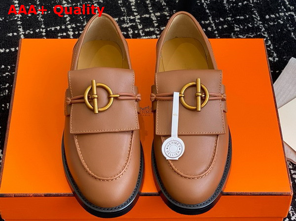 Hermes Impact Loafer Gold Brown Calfskin Replica