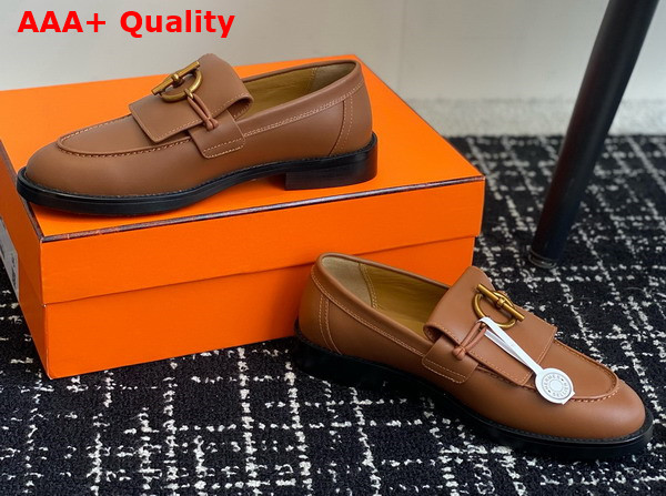 Hermes Impact Loafer Gold Brown Calfskin Replica