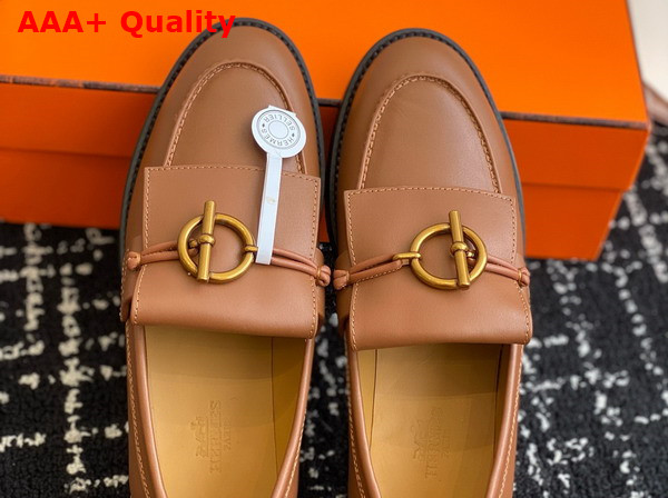 Hermes Impact Loafer Gold Brown Calfskin Replica