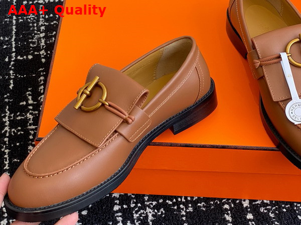 Hermes Impact Loafer Gold Brown Calfskin Replica