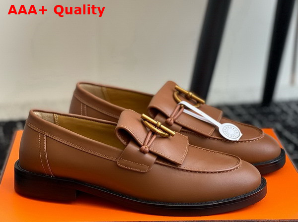 Hermes Impact Loafer Gold Brown Calfskin Replica