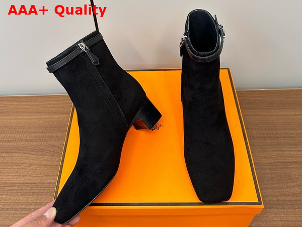 Hermes Imperial 50 Ankle Boot in Black Suede Calfskin Replica