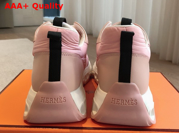 Hermes Impulse Sneaker in Rose Porcelaine Fabric and Calfskin Replica