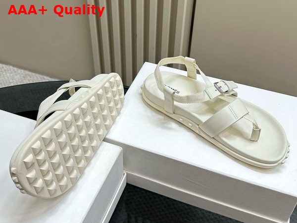 Hermes Inboard Sandal in Blanc Woven Ribbon and Calfskin Replica