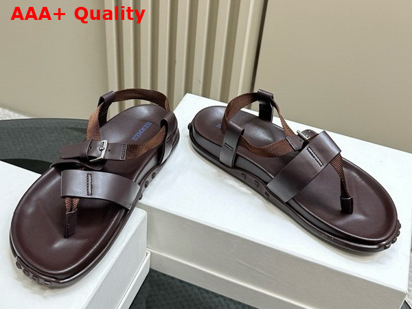 Hermes Inboard Sandal in Bordeaux Woven Ribbon and Calfskin Replica