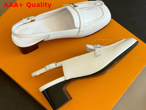 Hermes Infinie 50 Pump in Blanc De Paris Goatskin Replica