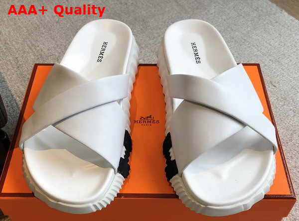 Hermes Infra Sandal Blanc De Paris Nappa Leather Replica