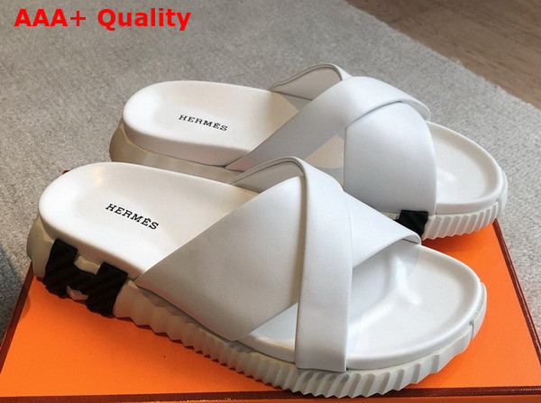 Hermes Infra Sandal Blanc De Paris Nappa Leather Replica