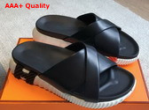 Hermes Infra Sandal Noir Nappa Leather Replica