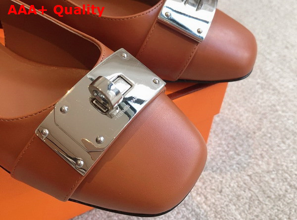 Hermes Innocente Slingback Flat in Naturel Calfskin Replica