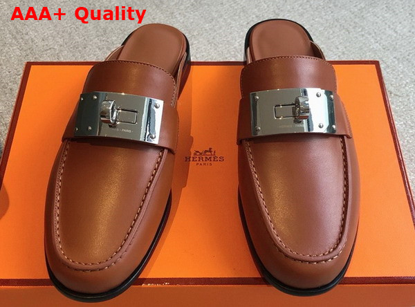 Hermes Iota Mule in Naturel Calfskin Replica