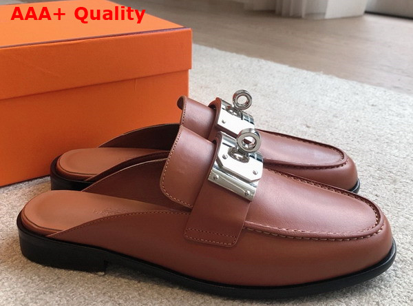 Hermes Iota Mule in Naturel Calfskin Replica