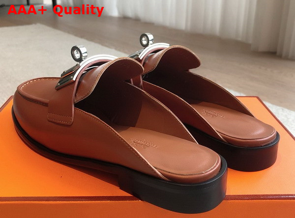 Hermes Iota Mule in Naturel Calfskin Replica