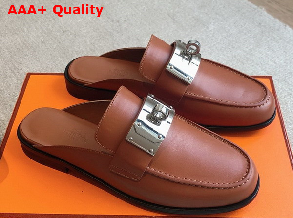 Hermes Iota Mule in Naturel Calfskin Replica