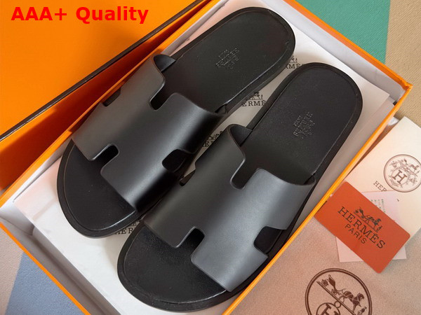 Hermes Izmir Sandal in Black Calfskin Replica