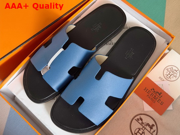 Hermes Izmir Sandal in Blue Epsom Calfskin Replica