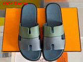 Hermes Izmir Sandal in Epsom Calfskin Blue and Green Replica