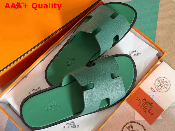 Hermes Izmir Sandal in Green Epsom Calfskin Replica