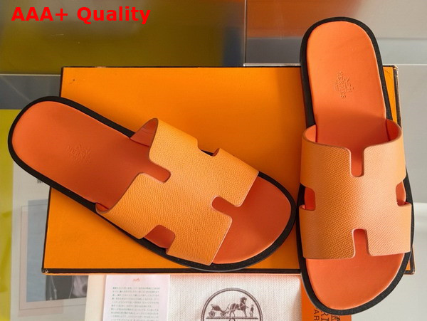 Hermes Izmir Sandal in Orange Epsom Calfskin Replica