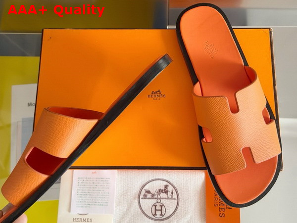 Hermes Izmir Sandal in Orange Epsom Calfskin Replica