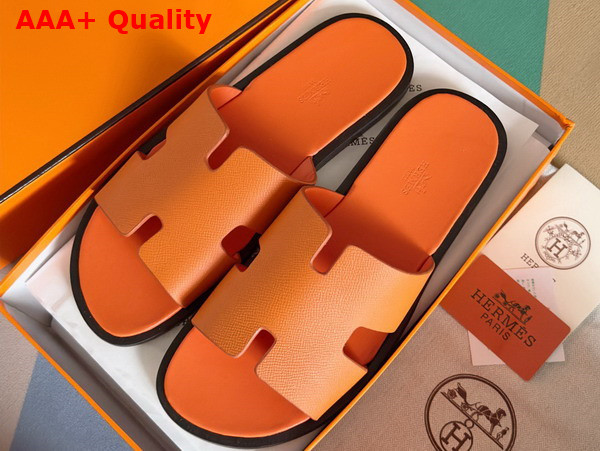 Hermes Izmir Sandal in Orange Epsom Calfskin Replica