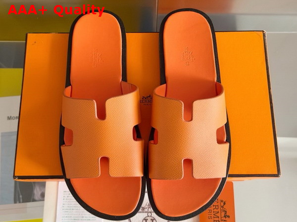 Hermes Izmir Sandal in Orange Epsom Calfskin Replica