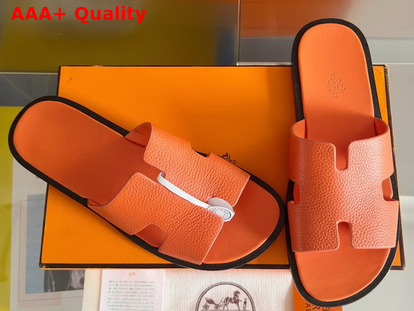 Hermes Izmir Sandal in Orange Taurillon Leather Replica