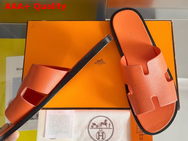 Hermes Izmir Sandal in Orange Taurillon Leather Replica