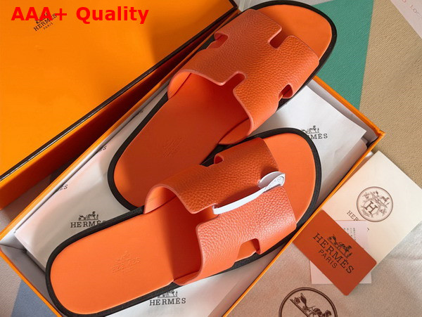 Hermes Izmir Sandal in Orange Taurillon Leather Replica