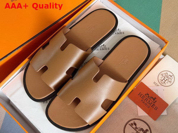 Hermes Izmir Sandal in Tan Calfskin Replica