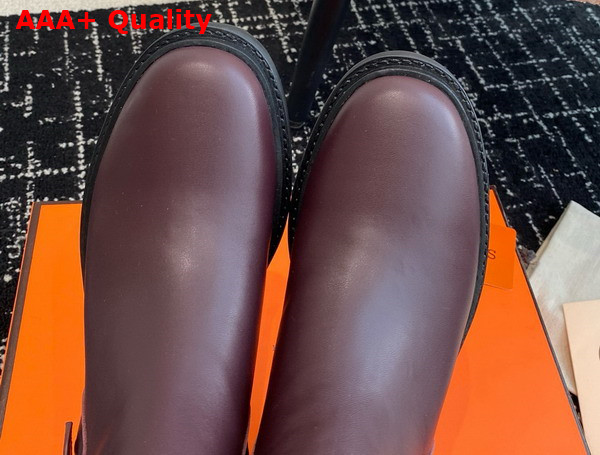 Hermes Jaimy Ankle Boot in Bordeaux Calfskin Replica