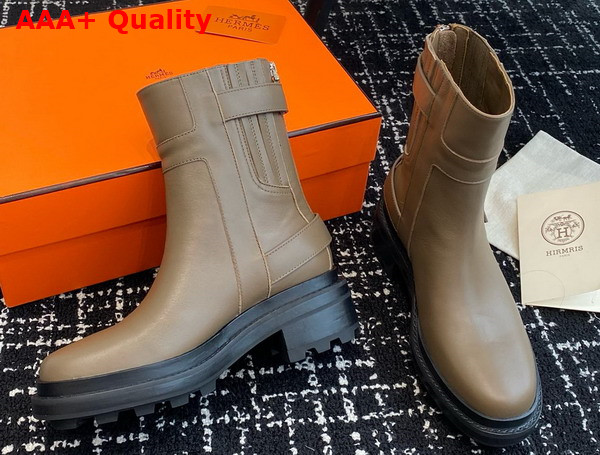 Hermes Jaimy Ankle Boot in Grey Calfskin Replica