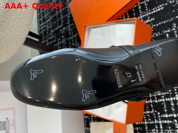 Hermes Jane Ballet Flat in Noir Goatskin Replica