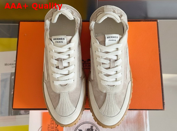 Hermes Jet Sneaker in Beige Esquisse Glaise Suede Goatskin Replica