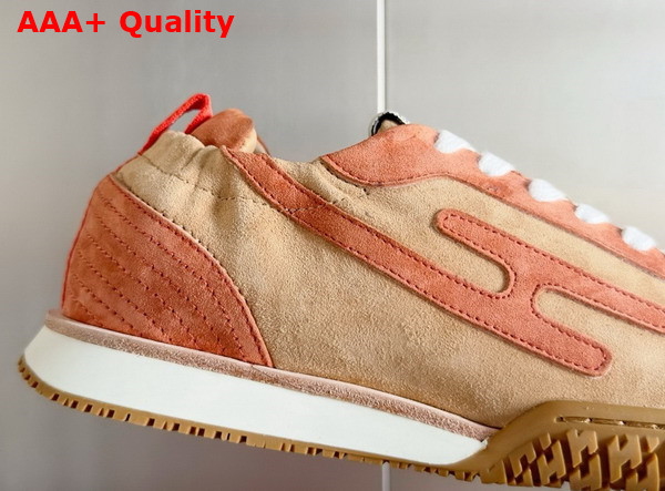 Hermes Jet Sneaker in Beige Natura Orange Nacarat Suede Goatskin Replica