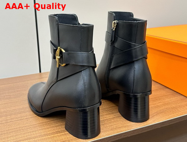 Hermes Jill 60 Ankle Boot in Noir Calfskin Replica