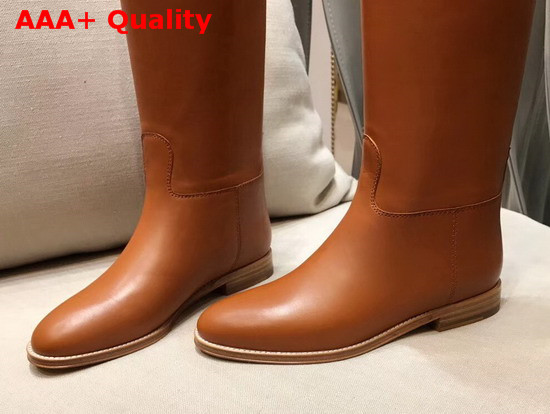 Hermes Jumping Boot Brown Box Calfskin with Kelly Strap Replica