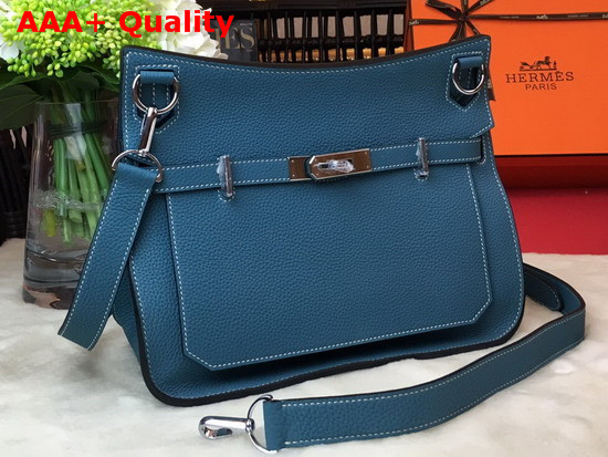 Hermes Jypsiere 28 Bag in Blue Taurillon Clemence Leather Replica