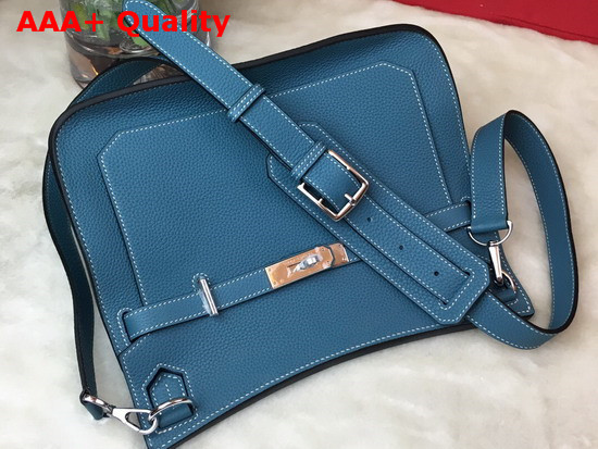 Hermes Jypsiere 28 Bag in Blue Taurillon Clemence Leather Replica