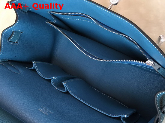 Hermes Jypsiere 28 Bag in Blue Taurillon Clemence Leather Replica