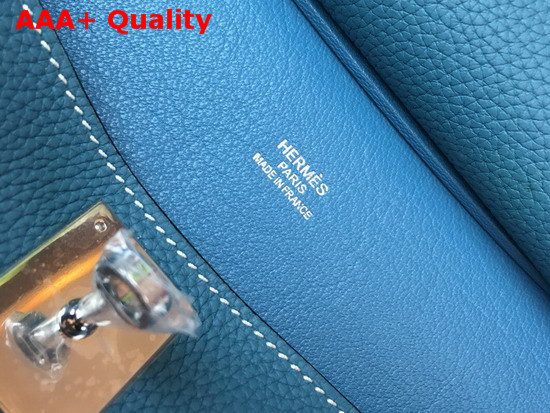 Hermes Jypsiere 28 Bag in Blue Taurillon Clemence Leather Replica