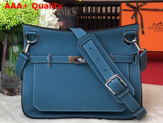 Hermes Jypsiere 28 Bag in Blue Taurillon Clemence Leather Replica