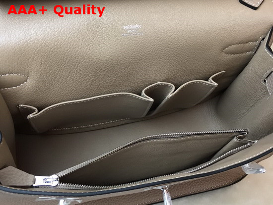 Hermes Jypsiere 28 Bag in Grey Taurillon Clemence Leather Replica