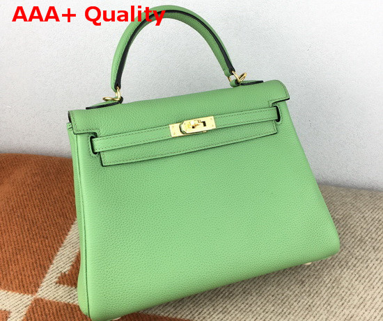 Hermes Kelly 25 in Apple Green Togo Calfskin Replica