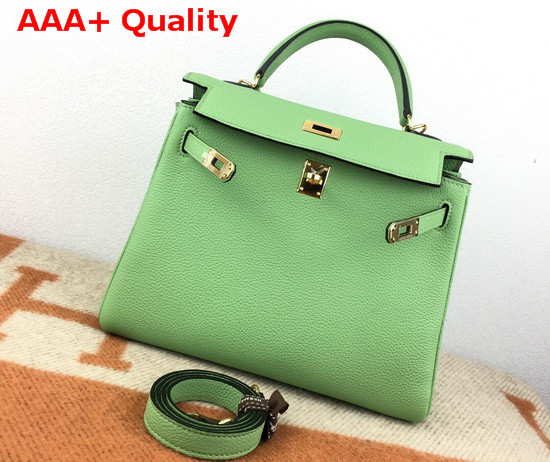 Hermes Kelly 25 in Apple Green Togo Calfskin Replica