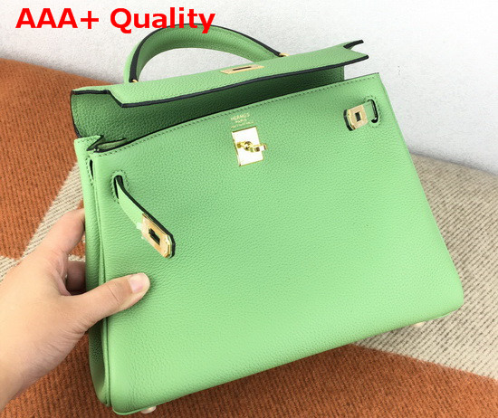 Hermes Kelly 25 in Apple Green Togo Calfskin Replica